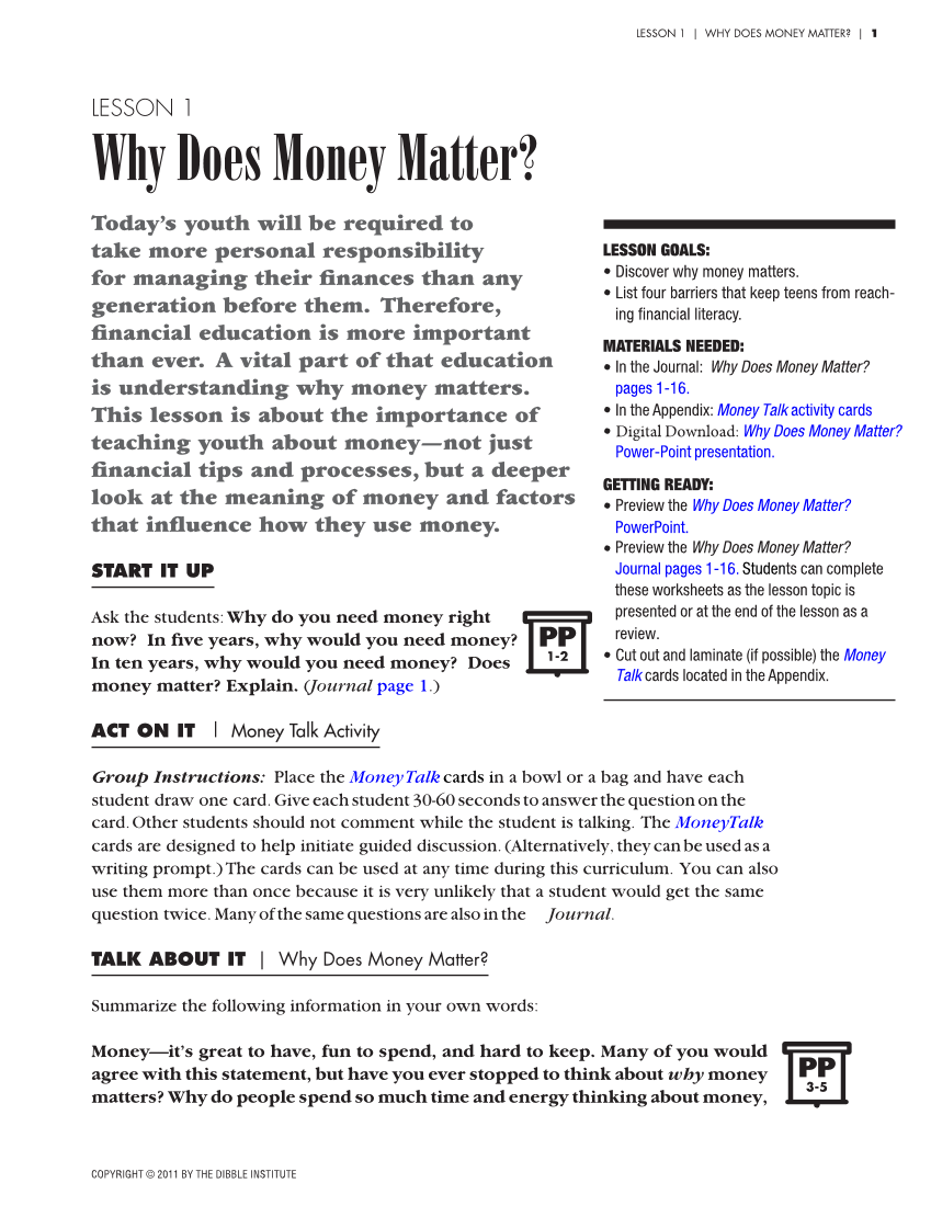 Money Habitudes® for Teens page 11