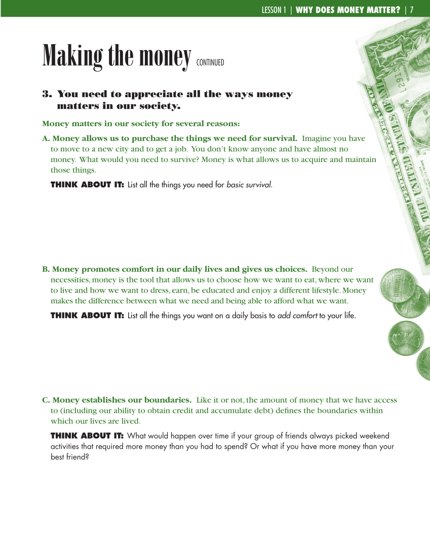Money Habitudes® for Teens page 88
