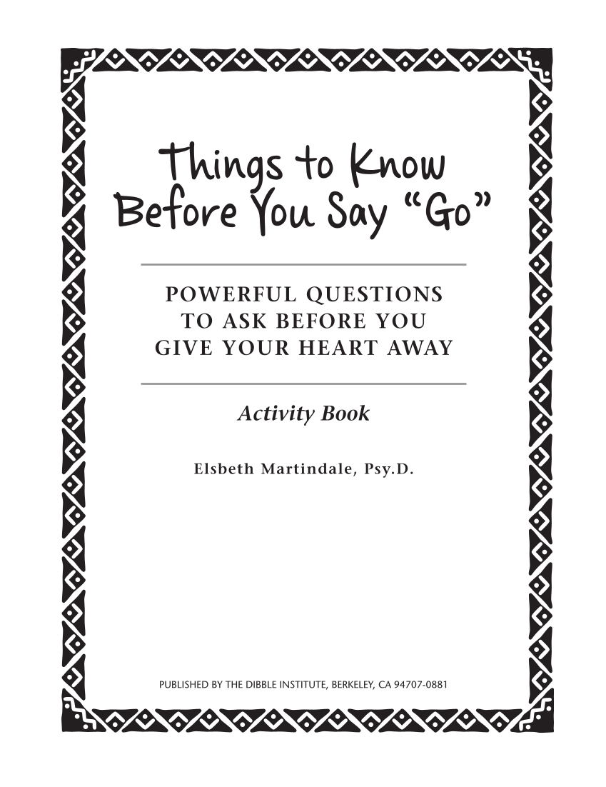 Things to Know Before You Say "Go" page 1